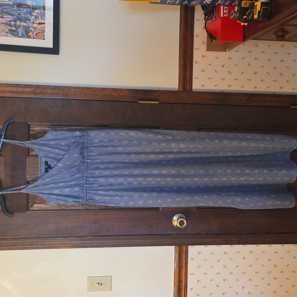 GAP Navy and White Spotted Maxi Dress
